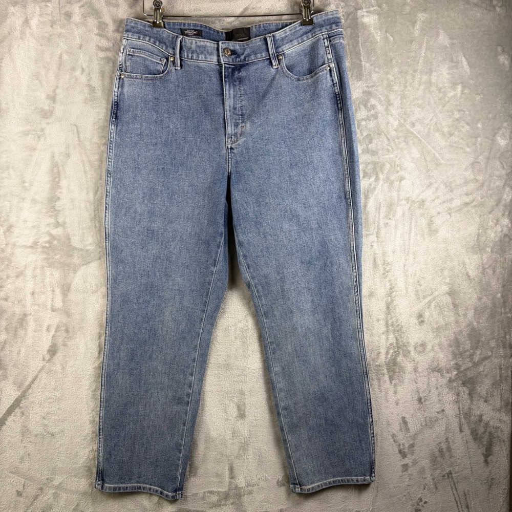 White House Black Market Womens Jeans High‎ Rise Straight Sculpt Blue Denim 14